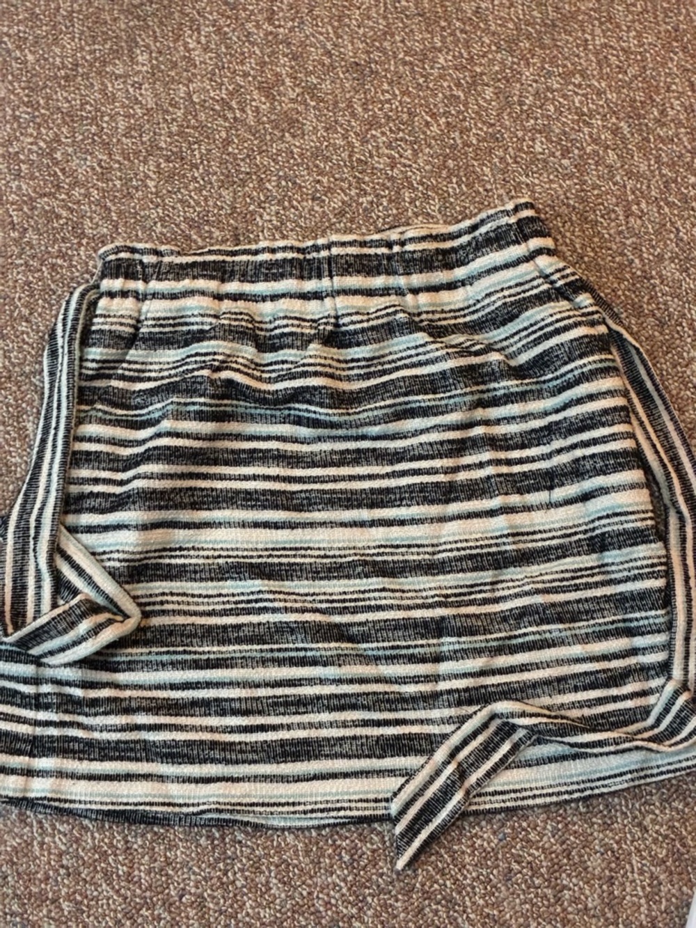 Striped Black and White Knit Skirt